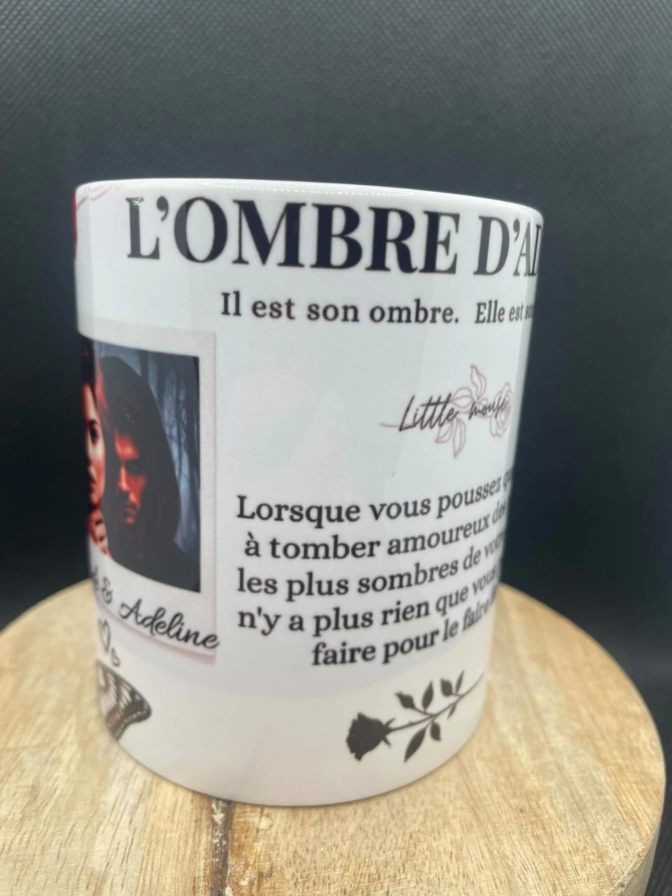 ☕ Mug en Céramique – L'Ombre d'Adeline 🖤🌹